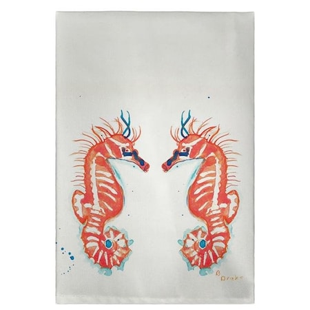 Betsy Drake Betsy Drake GT100 Coral Sea Horses Guest Towel - 20 x 20 in. GT100